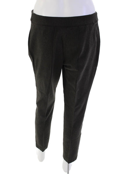 Akris Punto Womens Zipper Fly Mid Rise Pleated Knit Trouser Pants Brown Size 10