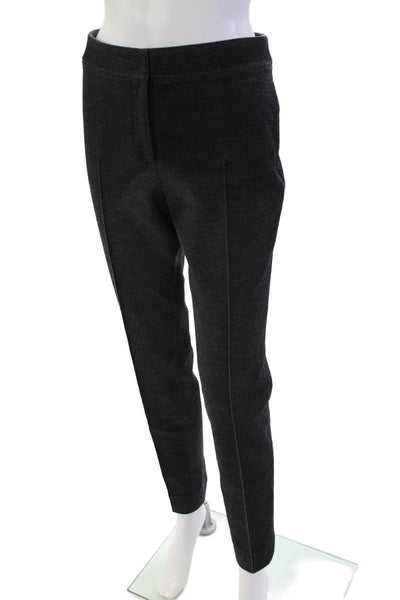 Akris Punto Womens Zipper Fly Mid Rise Pleated Straight Knit Pants Gray Size 8