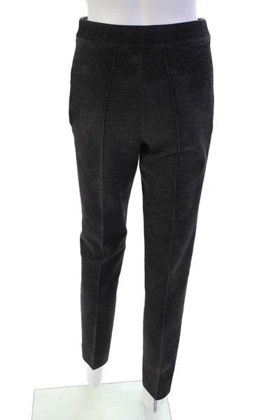 Akris Punto Womens Zipper Fly Mid Rise Pleated Straight Knit Pants Gray Size 8