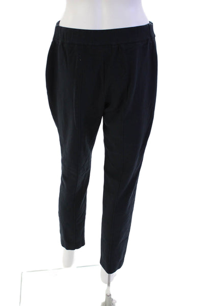Akris Punto Womens Zipper Fly Mid Rise Pleated Knit Trouser Pants Navy Size 10