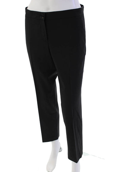 Theory Womens Wool Four Pocket Low-Rise Straight Leg Pants Trousers Black Size 8