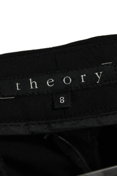 Theory Womens Wool Four Pocket Low-Rise Straight Leg Pants Trousers Black Size 8