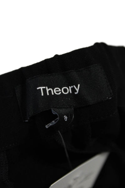 Theory Womens Three Pocket Elastic Waist Tapered Pants Trousers Black Size 8