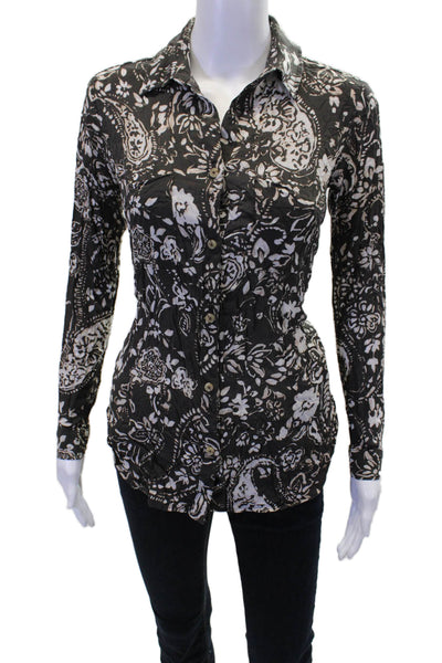 Pilcro and the Letterpress Anthropologie Womens Blouse Brown Size Extra Extra Sm