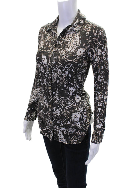 Pilcro and the Letterpress Anthropologie Womens Blouse Brown Size Extra Extra Sm