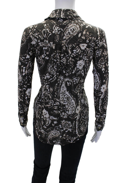 Pilcro and the Letterpress Anthropologie Womens Blouse Brown Size Extra Extra Sm