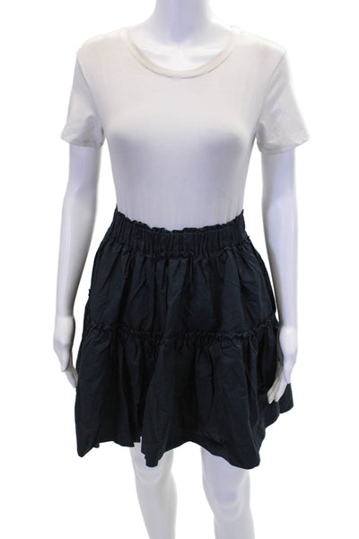 Maeve Anthropologie Womens Pull On A Line Skirt Black Cotton Size Extra Small