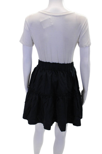 Maeve Anthropologie Womens Pull On A Line Skirt Black Cotton Size Extra Small
