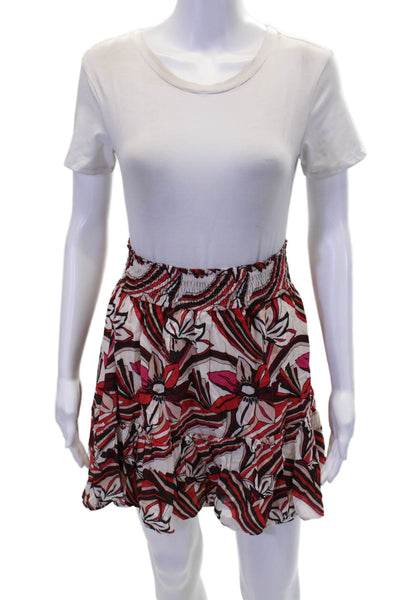 Anthropologie Womens Floral Print A Line Skirt Multi Colored Size Extra Small