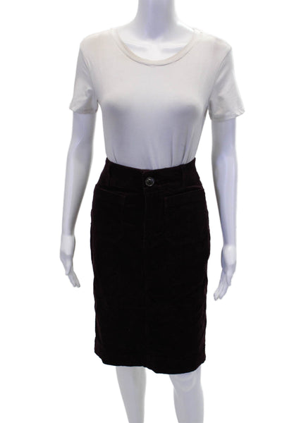 Maeve Anthropologie Womens Corduroy Pencil Skirt Purple Size Extra Extra Small
