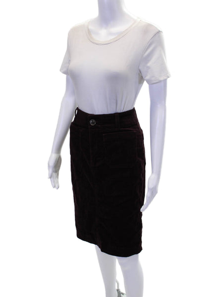Maeve Anthropologie Womens Corduroy Pencil Skirt Purple Size Extra Extra Small