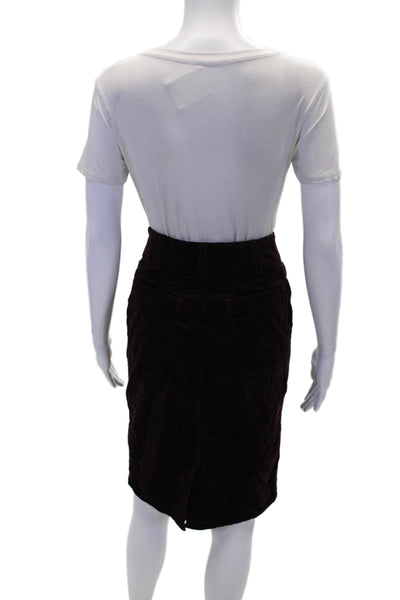 Maeve Anthropologie Womens Corduroy Pencil Skirt Purple Size Extra Extra Small