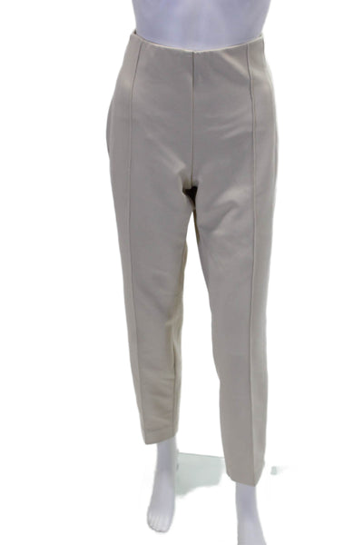 Lafayette 148 New York Womens Side Zip Pleated Trouser Pants Beige Size 10