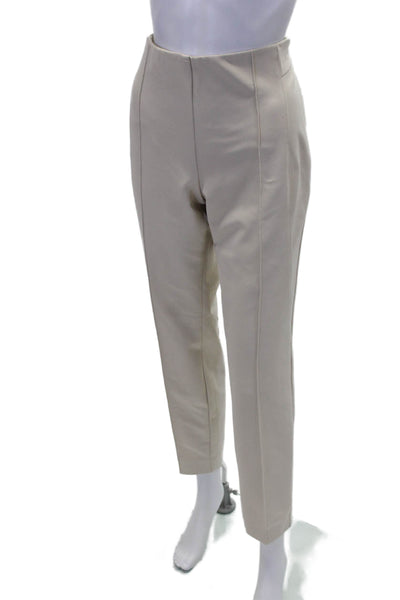 Lafayette 148 New York Womens Side Zip Pleated Trouser Pants Beige Size 10