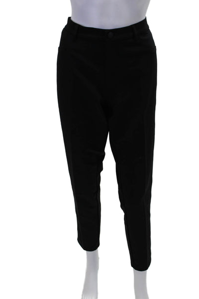 Lafayette 148 New York Womens Zipper Fly Mid Rise Pleated Pants Black Size 10