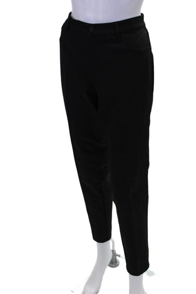 Lafayette 148 New York Womens Zipper Fly Mid Rise Pleated Pants Black Size 10