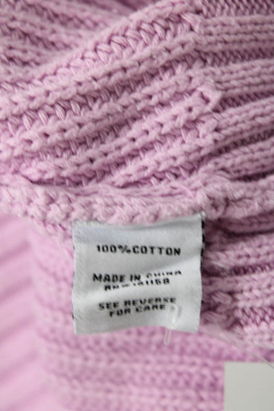 525 Womens Cotton Long Sleeve Pullover Crew Neck Sweater Purple Size L