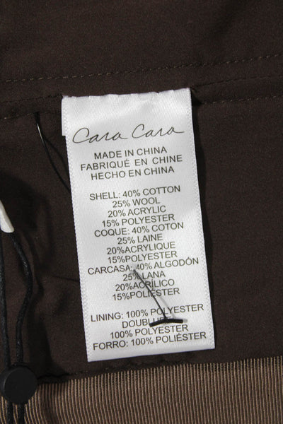 Cara Cara Womens Back Zip Strapless Plaid Crop Top Blue Black Gray Size Small