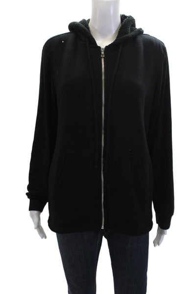 Velvet by Graham & Spencer Womens Long Sleeve Hoodie Sweatshirt Black Size Small