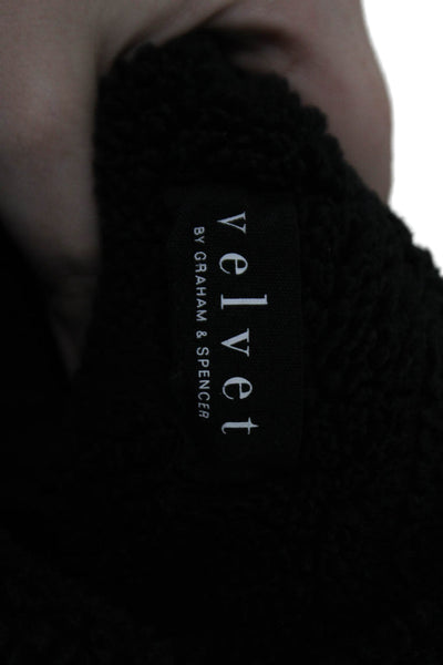 Velvet by Graham & Spencer Womens Long Sleeve Hoodie Sweatshirt Black Size Small