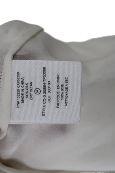 Joie Womens Silk Round Neck Sleeveless Button Lined Tank Top White Size M