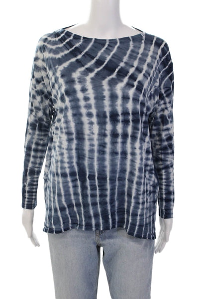Lululemon Womens Tie-Dye Long Sleeve Round Neck Basic T-Shirt Blue Size 4