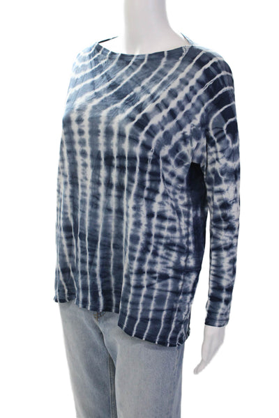 Lululemon Womens Tie-Dye Long Sleeve Round Neck Basic T-Shirt Blue Size 4