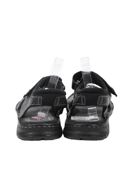 Rocksport Mens Adjustable Open Toe Ankle Strap Sandals Black Size 11