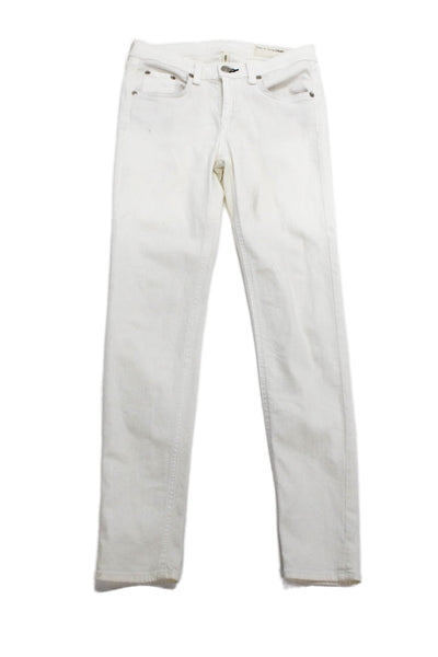 Rag & Bone Jean Womens Cotton Blend Denim Low-Rise Skinny Jeans White Size 26