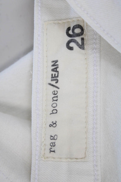 Rag & Bone Jean Womens Cotton Blend Denim Low-Rise Skinny Jeans White Size 26