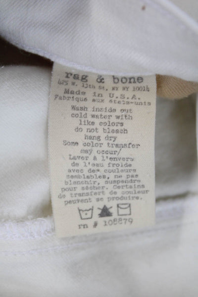 Rag & Bone Jean Womens Cotton Blend Denim Low-Rise Skinny Jeans White Size 26