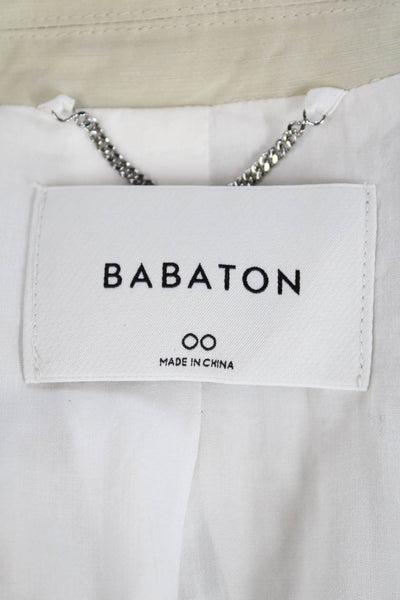 Babaton Womens Double Breasted Collared Long Sleeve Blazer Beige Size 00