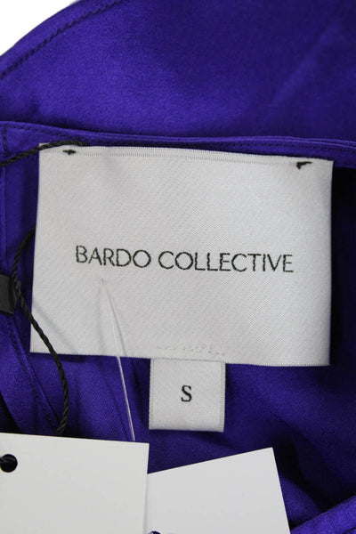Bardo Collective Womens Long Sleeve Crew Neck Silk Shirt Purple Size Small