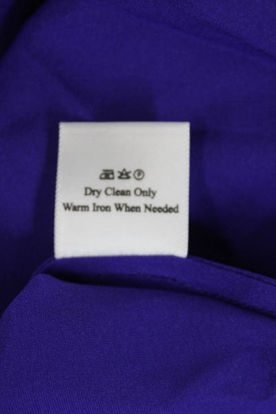 Bardo Collective Womens Long Sleeve Crew Neck Silk Shirt Purple Size Small