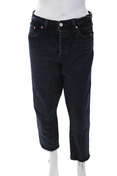 Levis Womens High Rise Button Up Slim Leg Wedgie Jeans Blue Cotton Size 31