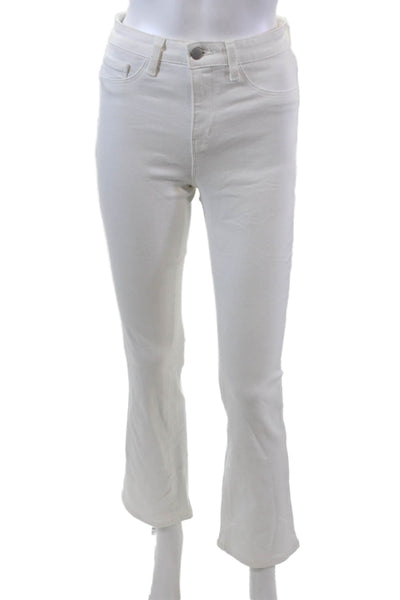 L Agence Womens Zipper Fly High Rise Selma Boot Cut Jeans White Denim Size 25