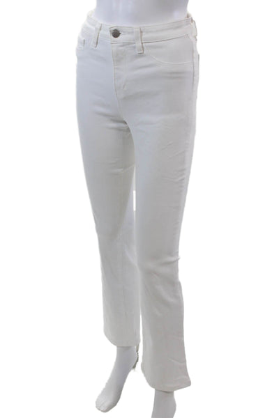 L Agence Womens Zipper Fly High Rise Selma Boot Cut Jeans White Denim Size 25
