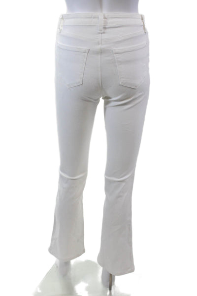 L Agence Womens Zipper Fly High Rise Selma Boot Cut Jeans White Denim Size 25