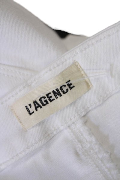 L Agence Womens Zipper Fly High Rise Selma Boot Cut Jeans White Denim Size 25