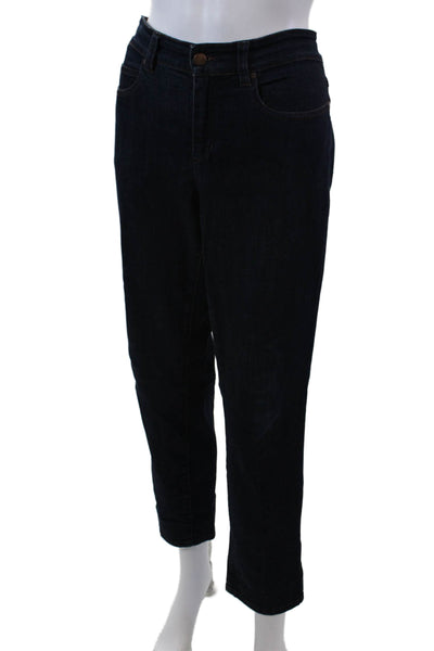 Eileen Fisher Womens Cotton Zip Mid-Rise Dark Wash Denim Jeans Blue Size 10
