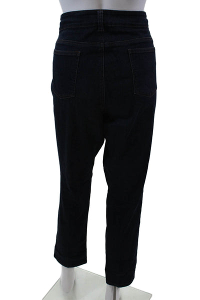 Eileen Fisher Womens Cotton Zip Mid-Rise Dark Wash Denim Jeans Blue Size 10
