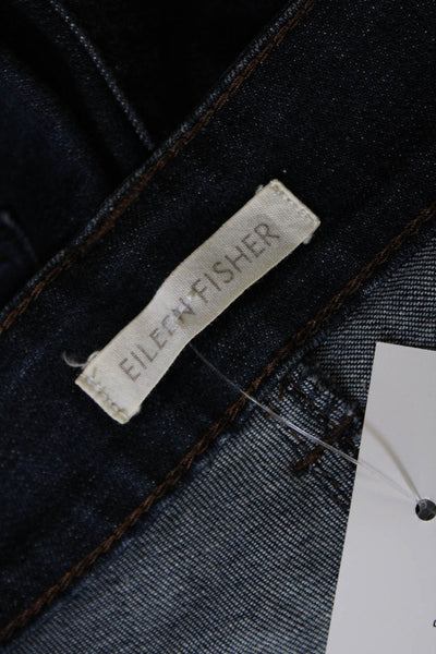 Eileen Fisher Womens Cotton Zip Mid-Rise Dark Wash Denim Jeans Blue Size 10
