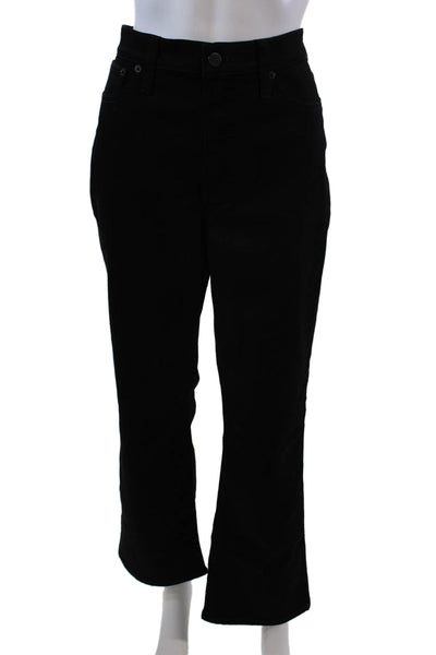 J Crew Womens Cotton Mid-Rise Flare Zip Cropped Denim Jeans Black Size 30T