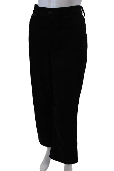 J Crew Womens Cotton Mid-Rise Flare Zip Cropped Denim Jeans Black Size 30T