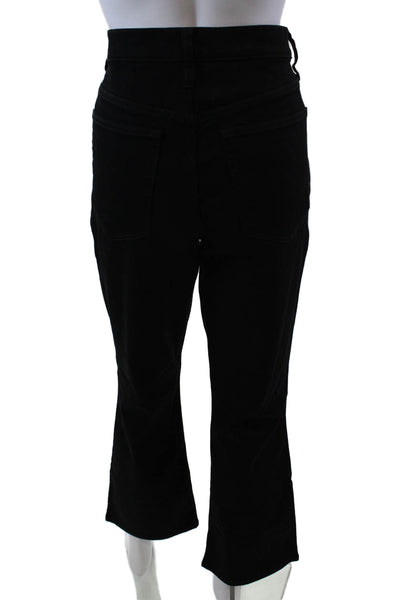 J Crew Womens Cotton Mid-Rise Flare Zip Cropped Denim Jeans Black Size 30T
