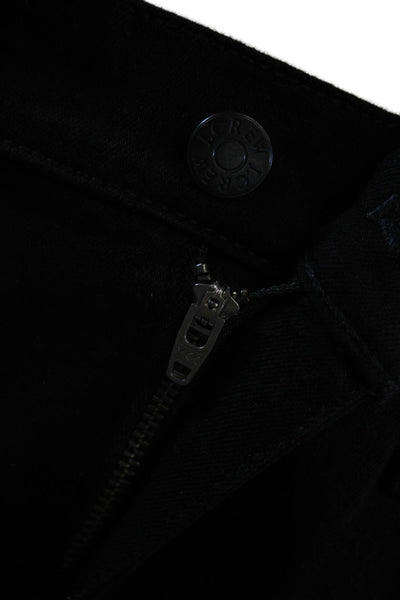J Crew Womens Cotton Mid-Rise Flare Zip Cropped Denim Jeans Black Size 30T
