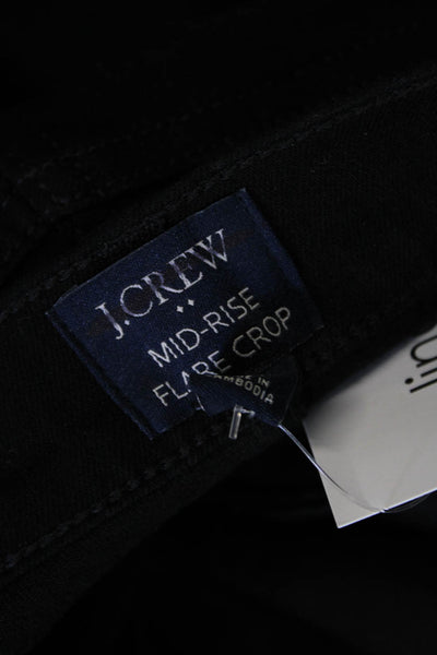 J Crew Womens Cotton Mid-Rise Flare Zip Cropped Denim Jeans Black Size 30T
