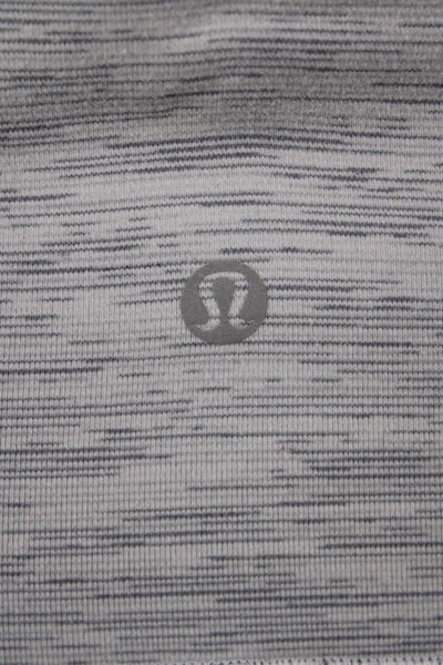 Lululemon Womens Striped Pull On High Rise Leggings White Grey Size 6