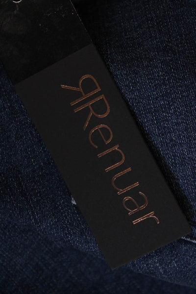 Renuar Womens Jeweled High Rise Indigo Wash Jeans Blue Cotton Size 10