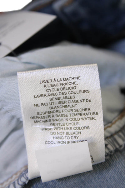 Renuar Womens Jeweled High Rise Skinny Leg Light Wash Jeans Blue Cotton Size 0